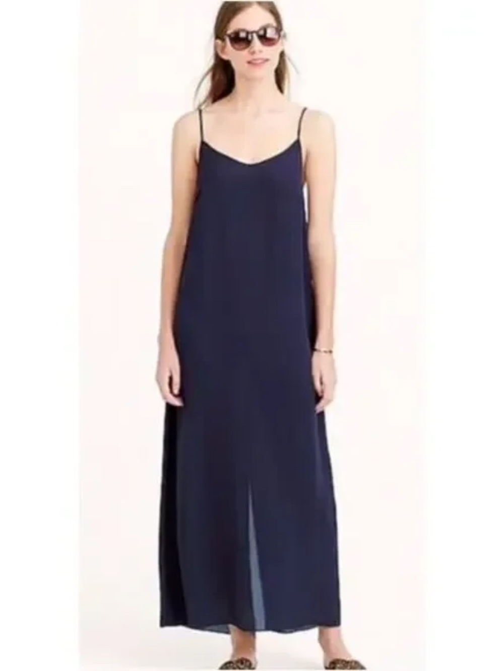 J.Crew Navy Blue Slip Maxi Dress Size Medium EUC